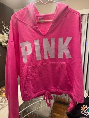 Pink Victoria secret neon pink  hoodie size xxl